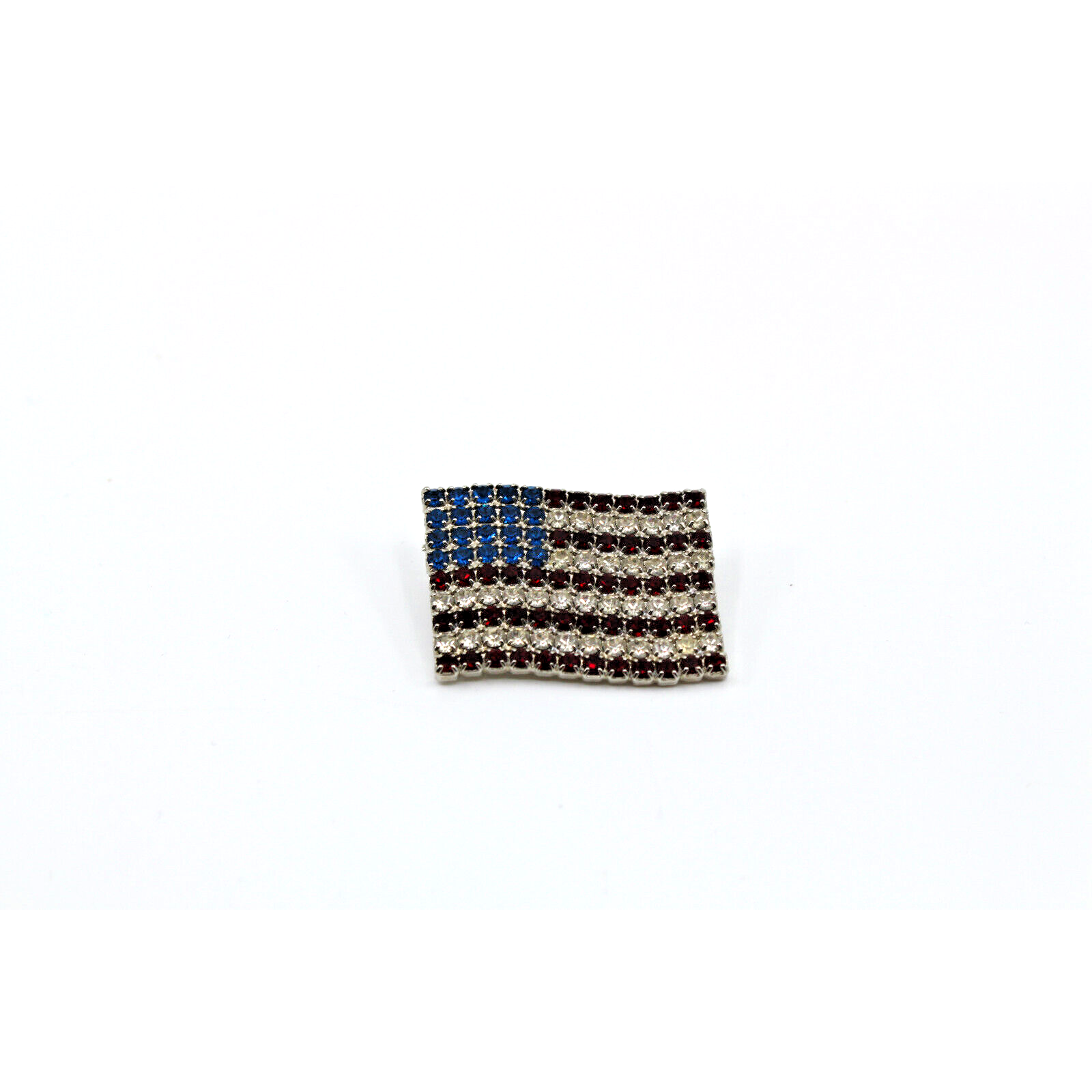A3 Dorothy Bauer United States Flag Brooch Pin Rhinestones